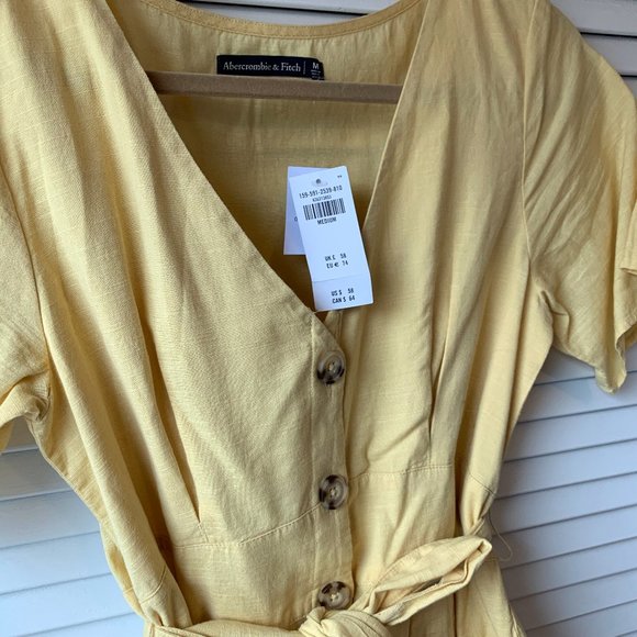 Yellow Abercrombie & Fitch Button Down Dress NWT - Picture 3 of 5